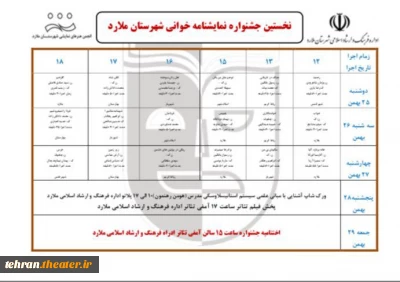 شهرستان ملارد میزبان نخستین جشنواره نمایشنامه خوانی فجر می‌شود