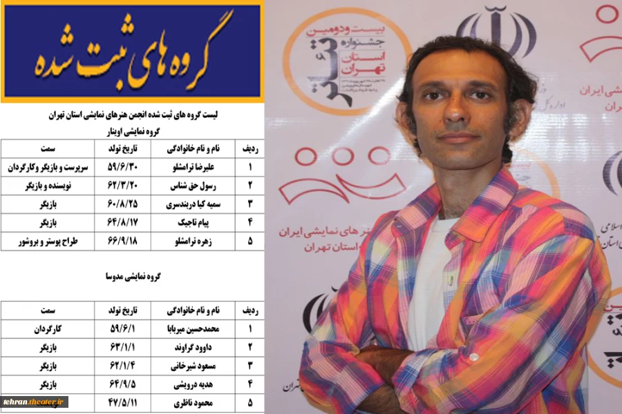 علیرضا ترامشلو مدیر سایت انجمن هنرهای نمایشی استان تهران