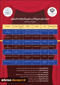 با اجرای 7 اثر

جدول اجراهای خردادماه تئاتر شهرستان‌های استان تهران منتشر شد