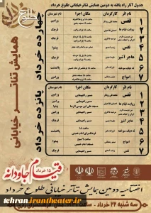 آثار راه یافته به دومین همایش تئاتر خیابانی طلوع خرداد در ورامین معرفی شدند